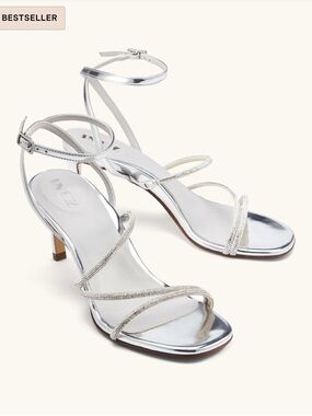 INEZ Sofia Silver Metallic Heels